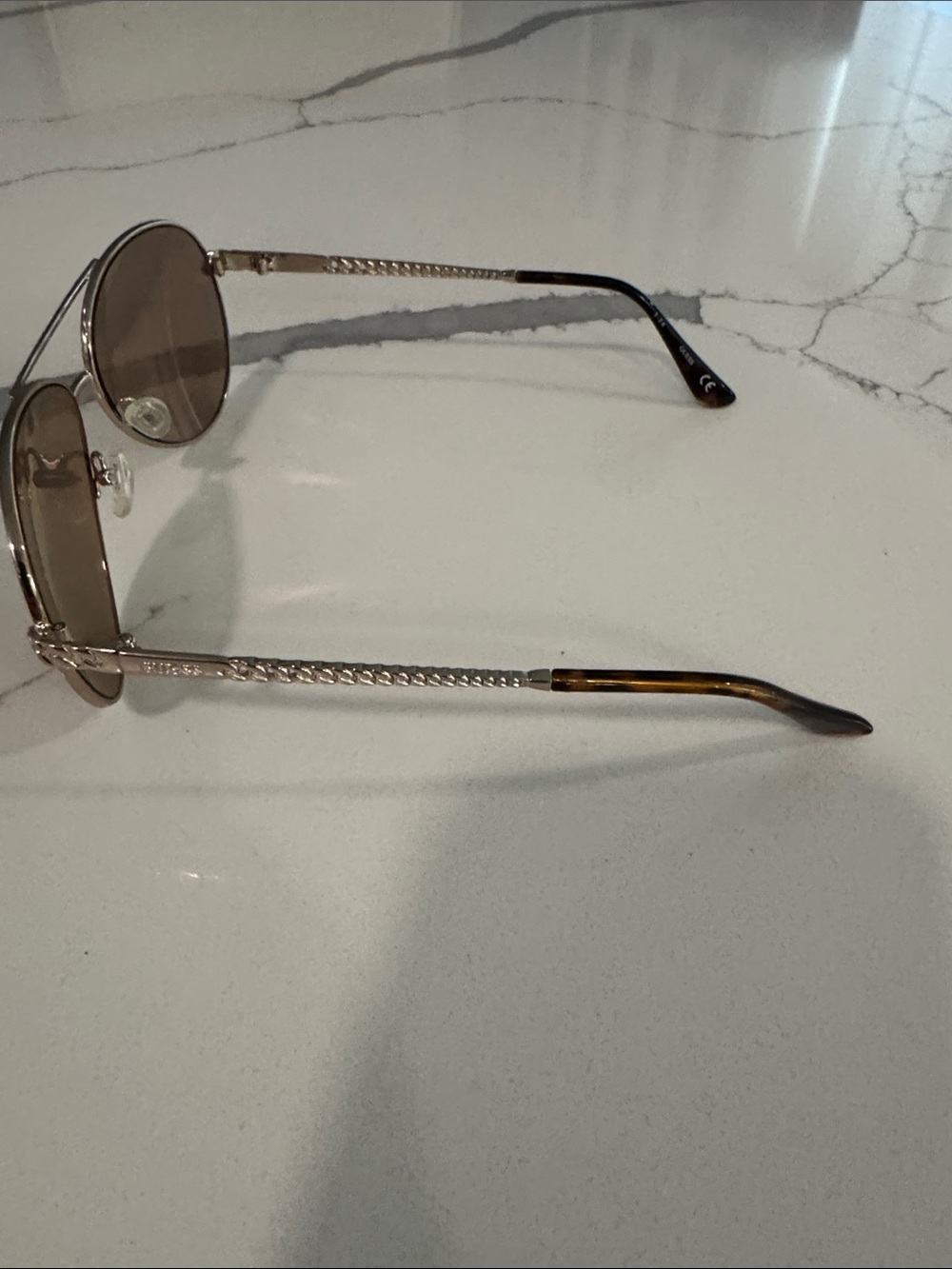 Guess Aviator Metal Sunglasses in Brown - Women's Accessories - Picture 5 of 7